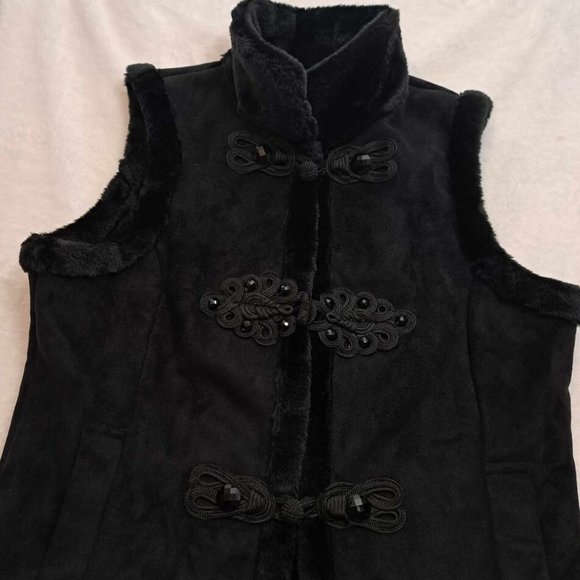 Coldwater‎ Creek Black Polyester Faux Lined Vest Size Medium - Picture 4 of 12